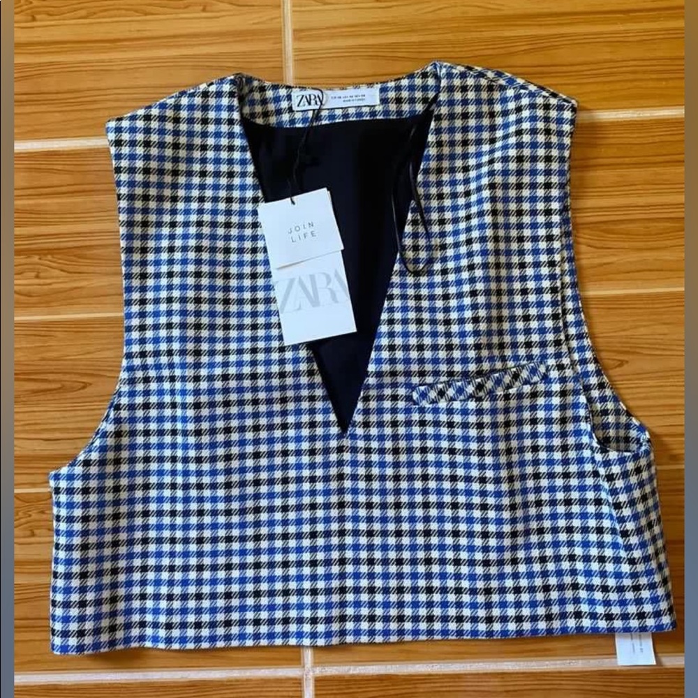 ISO zara gingham cropped vest